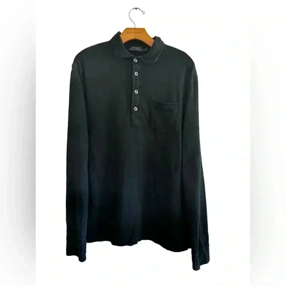 POLO Ralph Lauren Long Sleeve Shirt with Button Sleeves Mens Size L